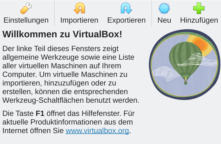 Datei:VirtualBoxWelcome.png